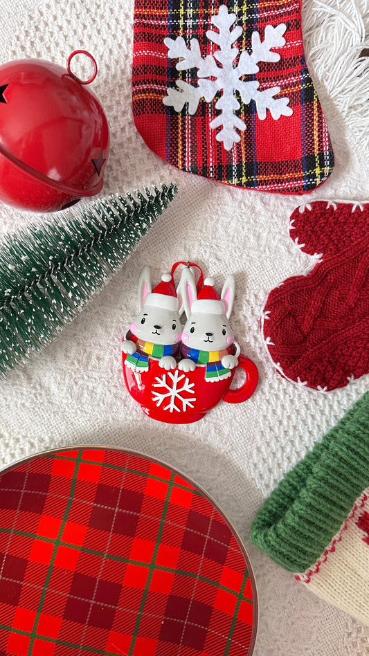 Bunny Couple LGBTQ+ Christmas Ornament