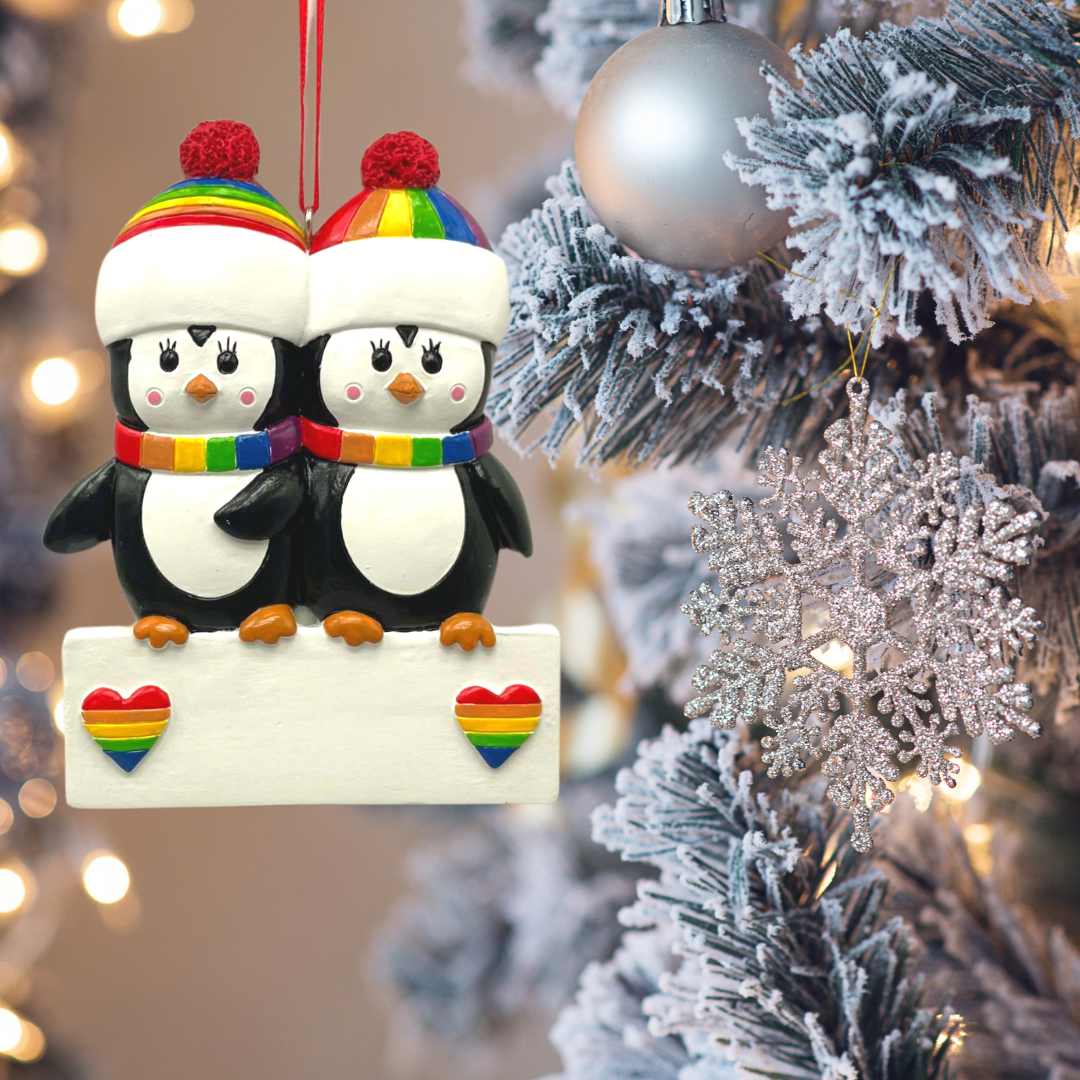 Penguin Couple LGBTQ+ Christmas Ornament