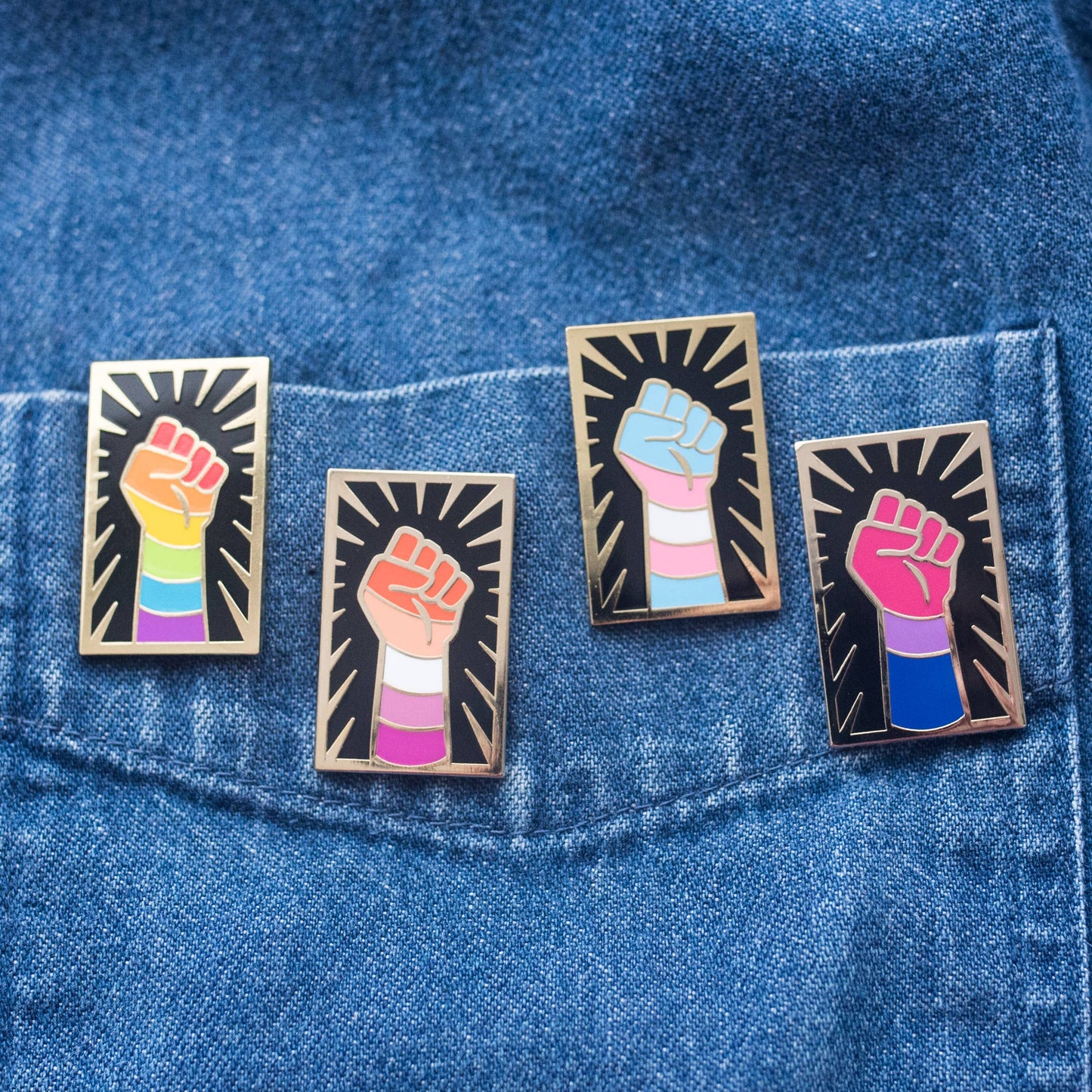 Bisexual Resist Fist Pin