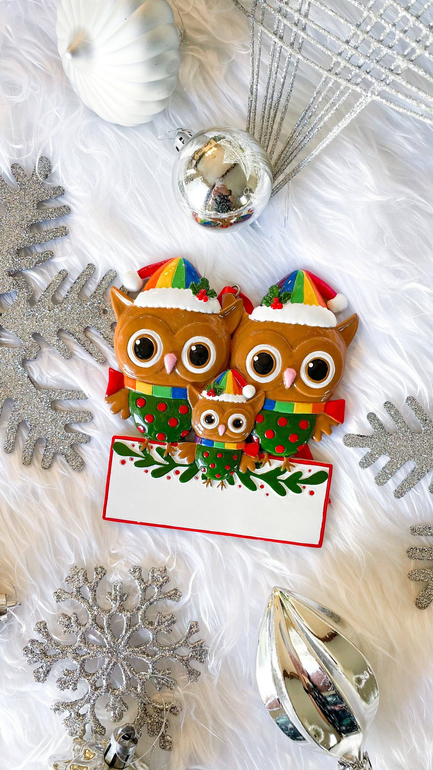 Owl Triple LGBTQ+ Christmas Ornament