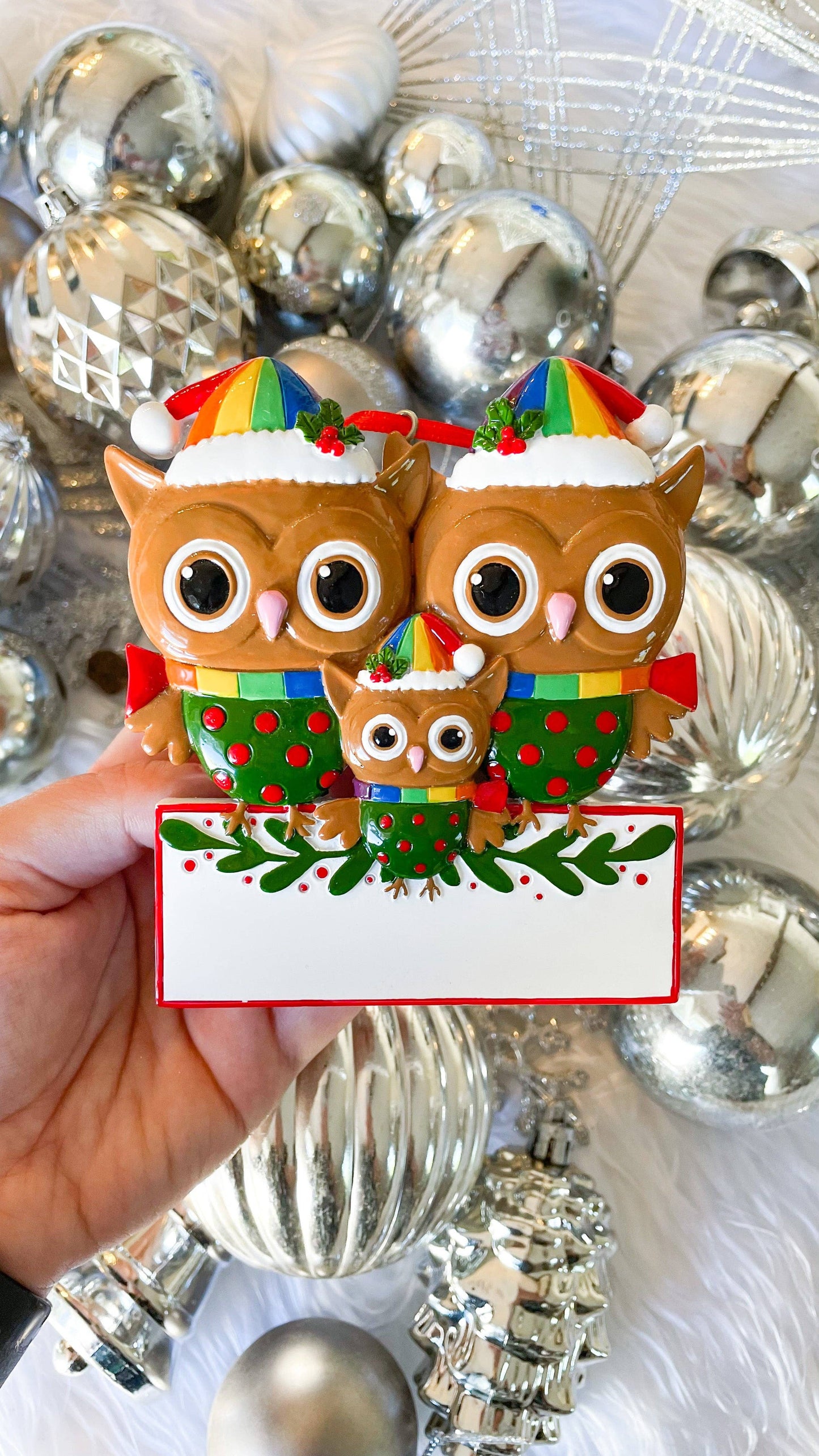 Owl Triple LGBTQ+ Christmas Ornament