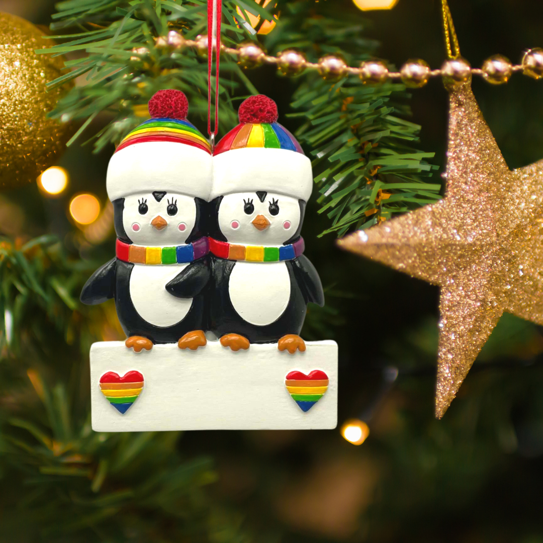 Penguin Couple LGBTQ+ Christmas Ornament