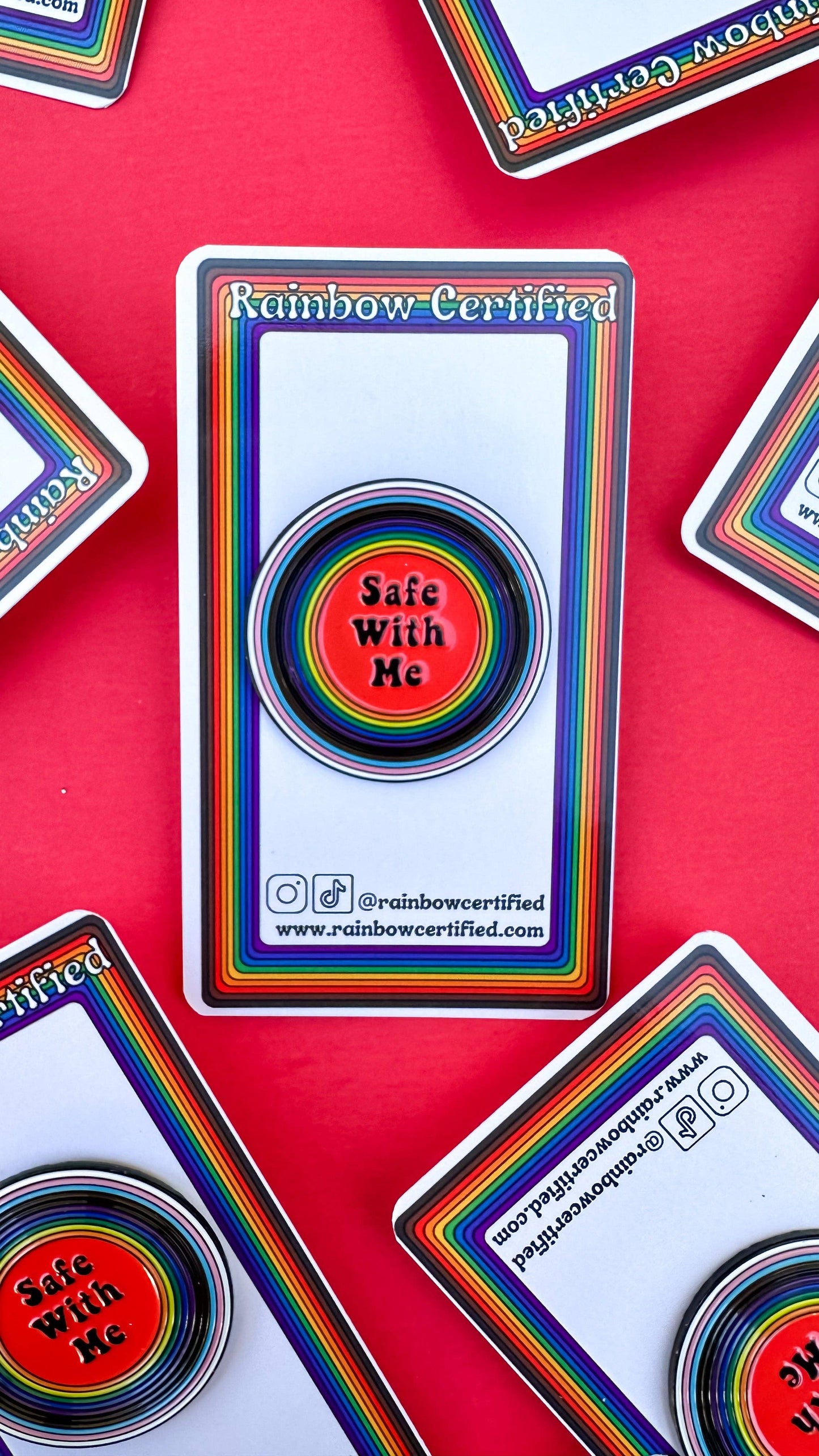 Safe With Me LGBTQIA+ Pin