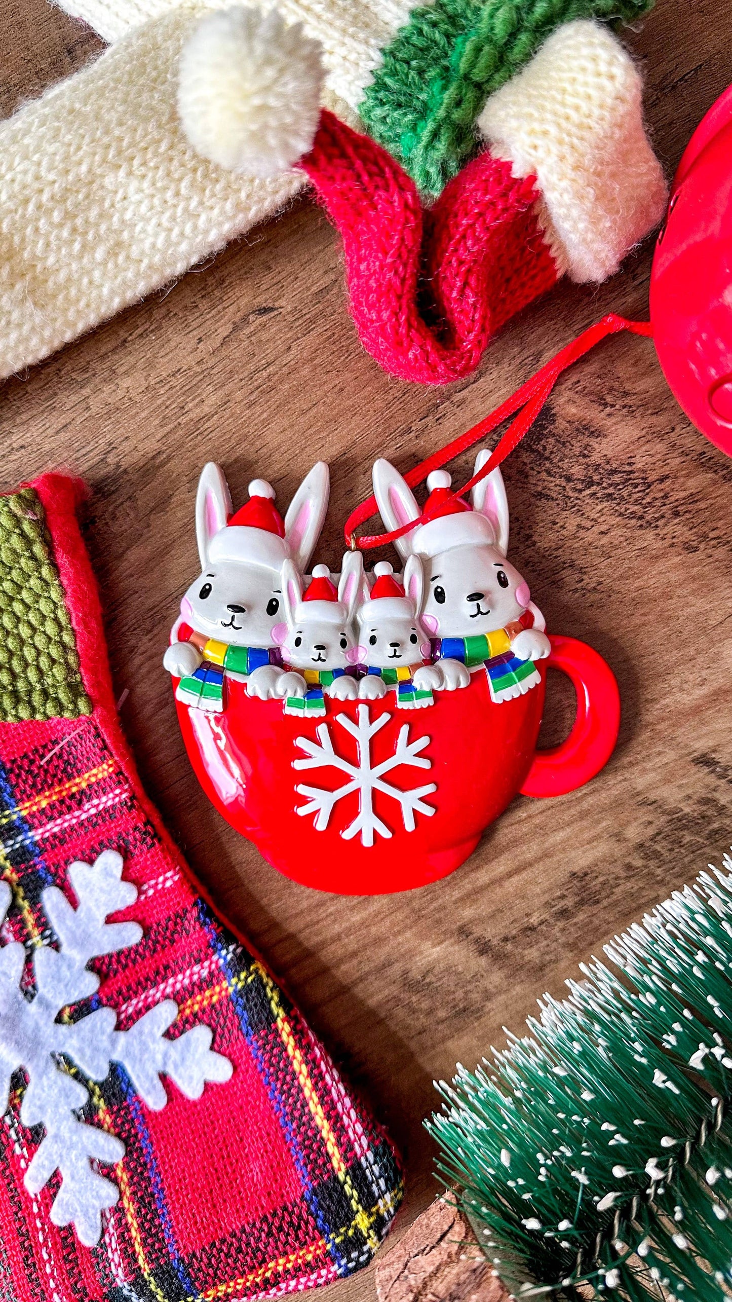 Four Bunnies LGBTQ+ Family Christmas Ornament