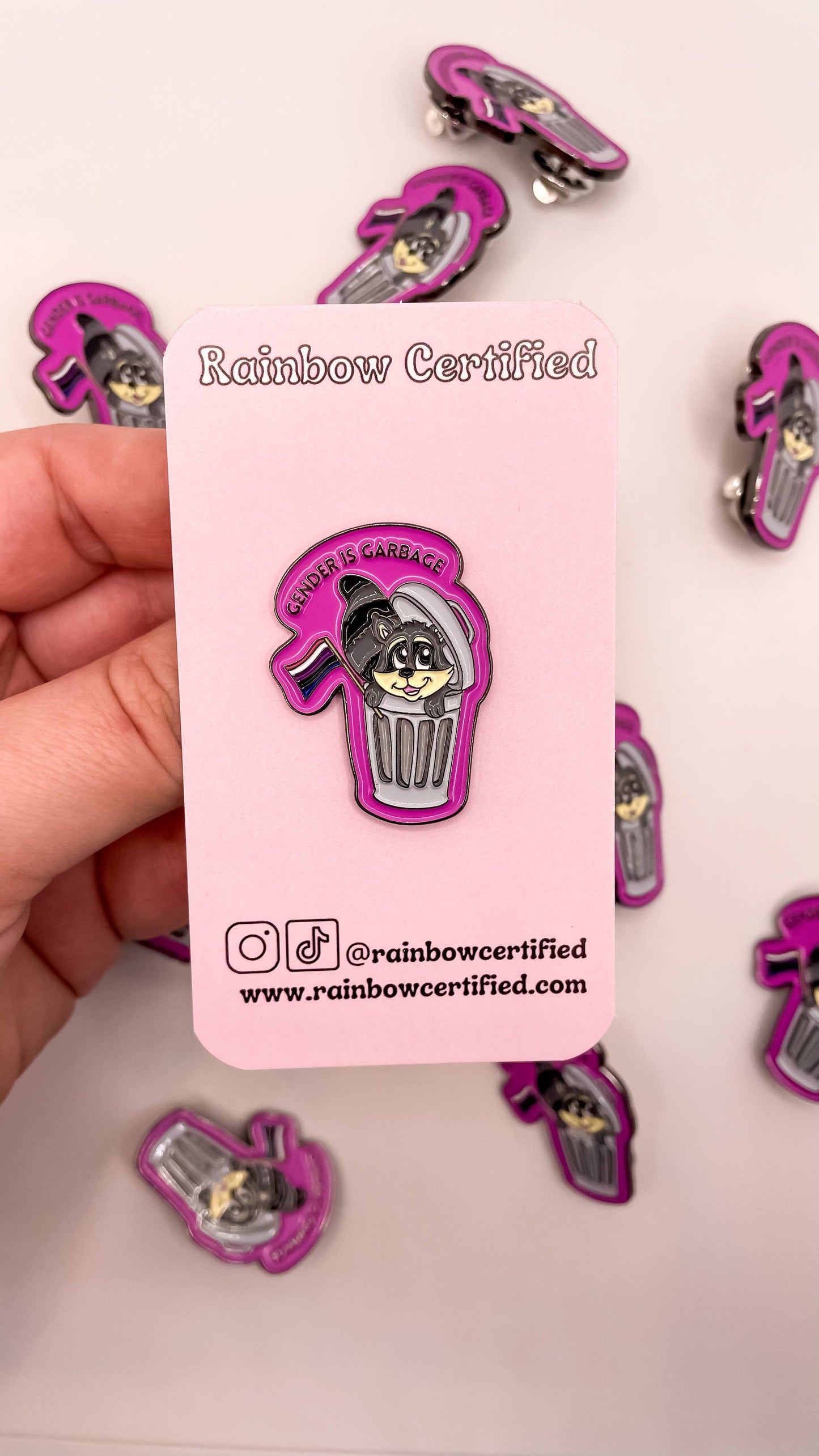 Gender is Garbage Genderfluid LGBTQIA+ Pride Enamel Pin