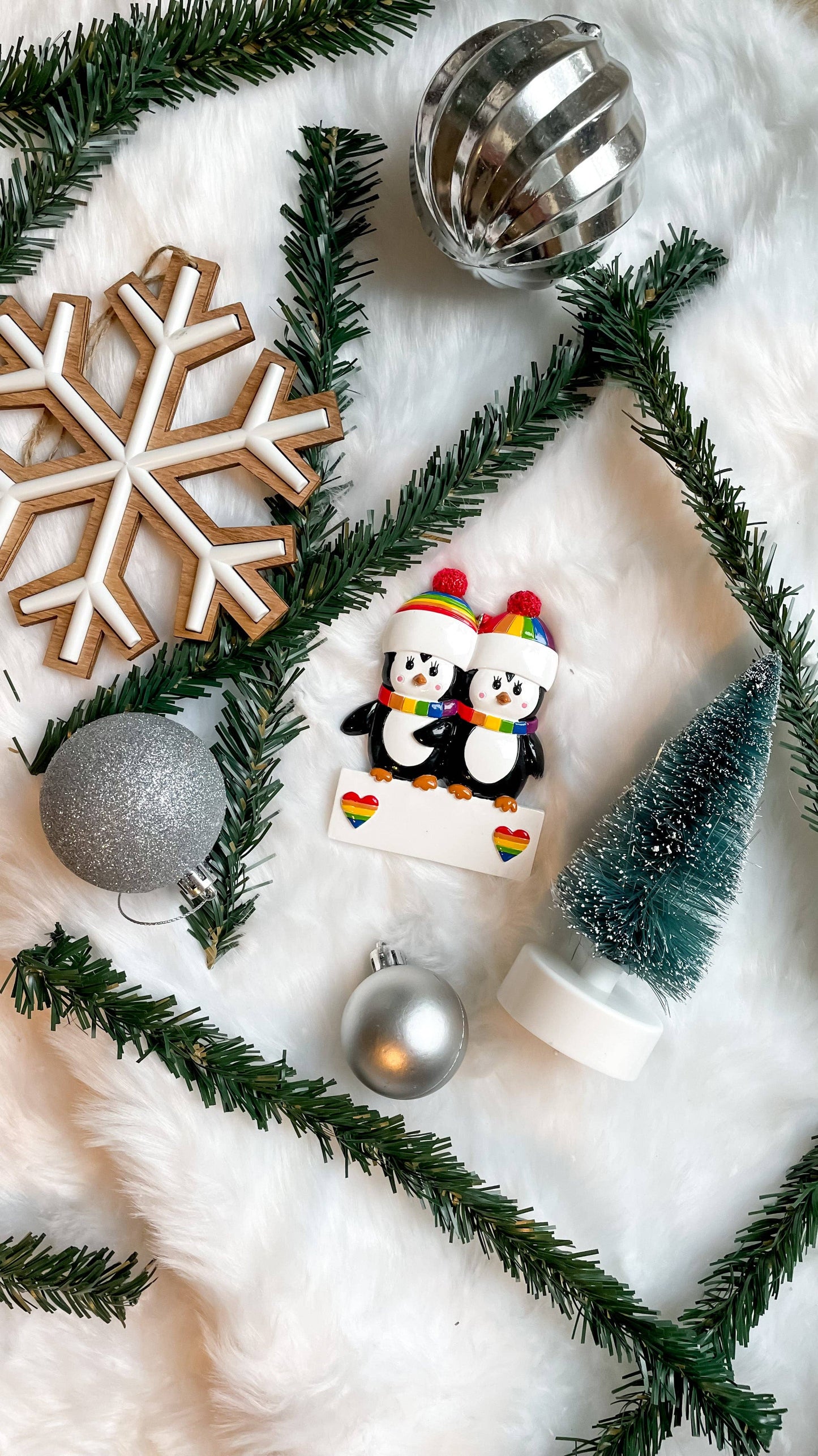 Penguin Couple LGBTQ+ Christmas Ornament