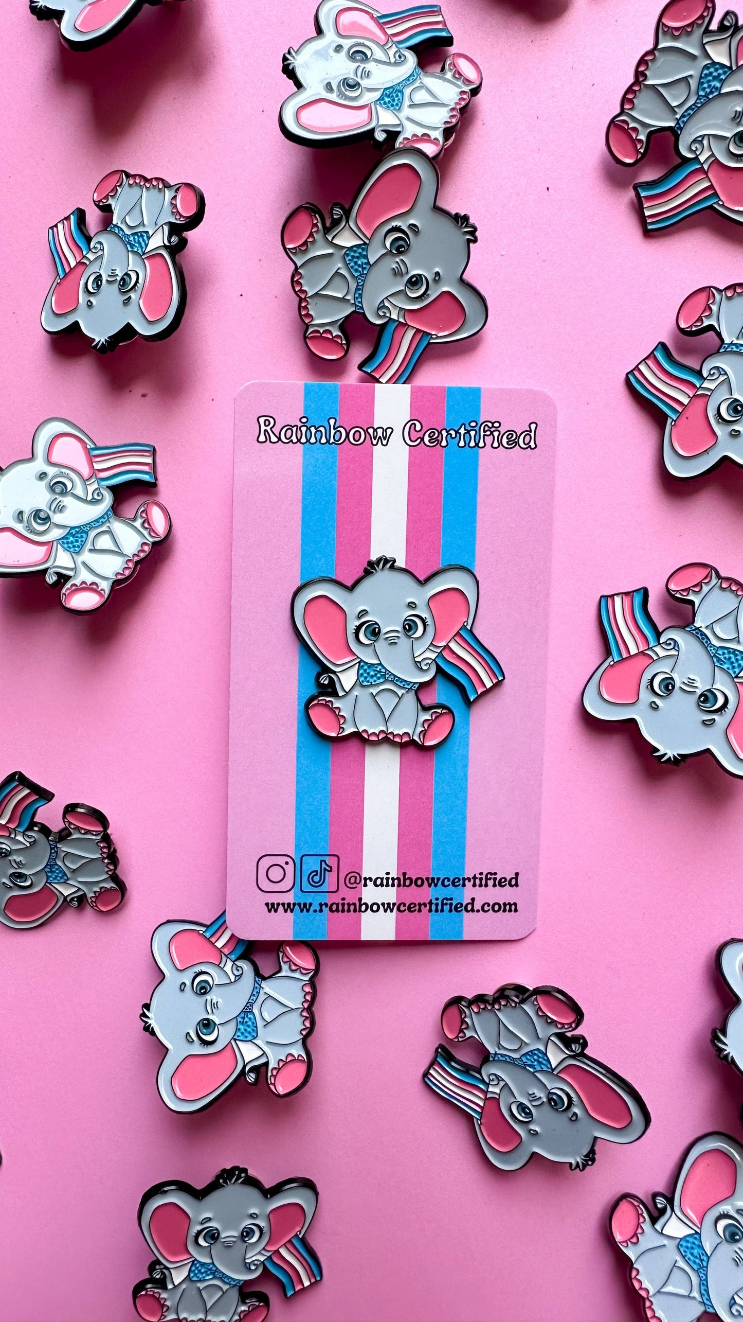 Elliot the Elephant Transgender LGBTQ+ Pin