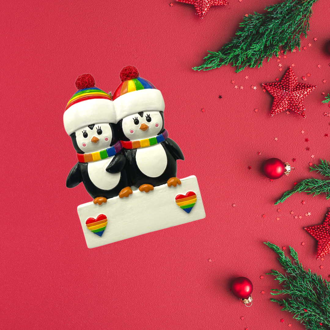 Penguin Couple LGBTQ+ Christmas Ornament