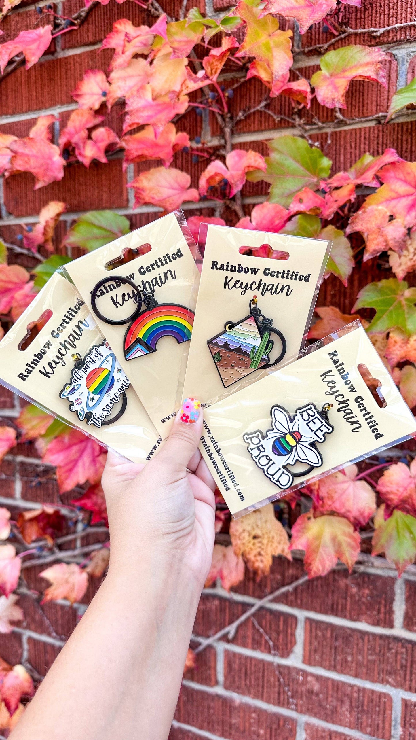 Progressive Rainbow Enamel Keychain