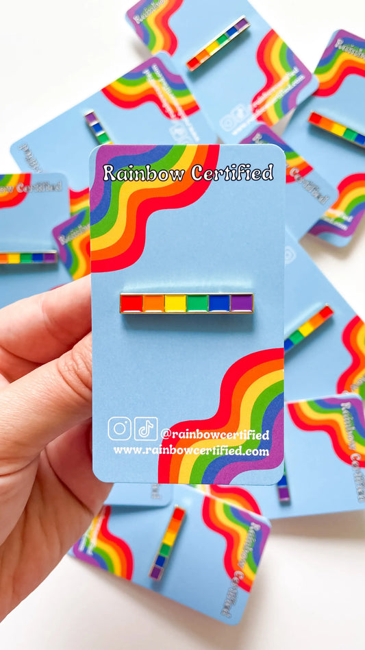 Rainbow Line LGBTQIA+ Enamel Pin