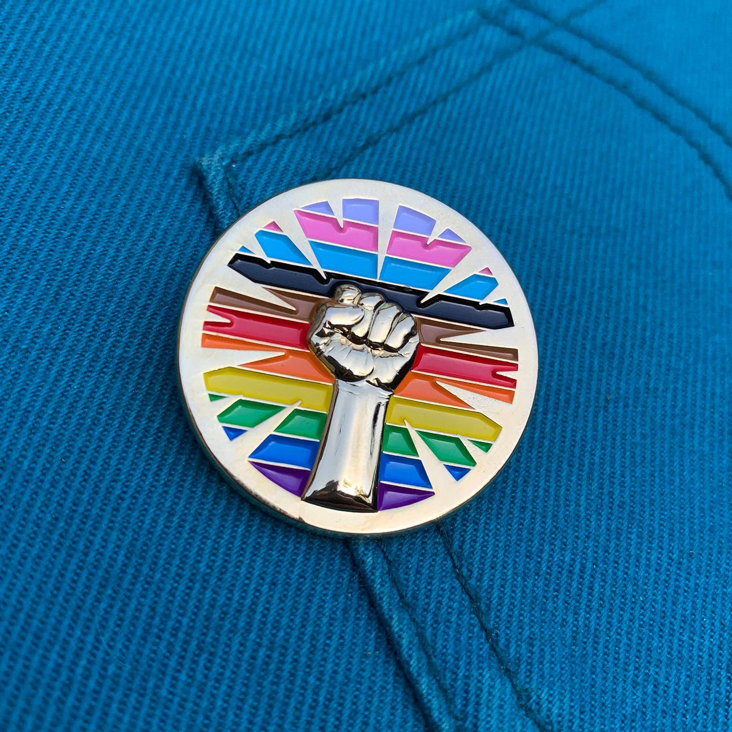 LGBTQIA+ Pride Resist Fist pin