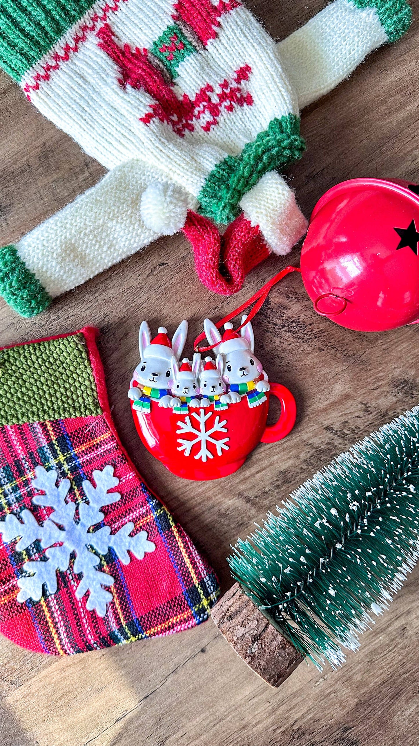 Four Bunnies LGBTQ+ Family Christmas Ornament