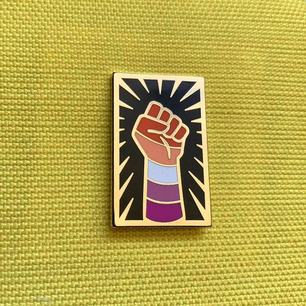 Lesbian Resist Fist Pin