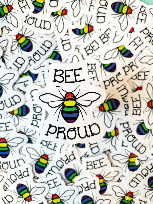 Bee Proud LGBTQ+ Pride Rainbow Sticker