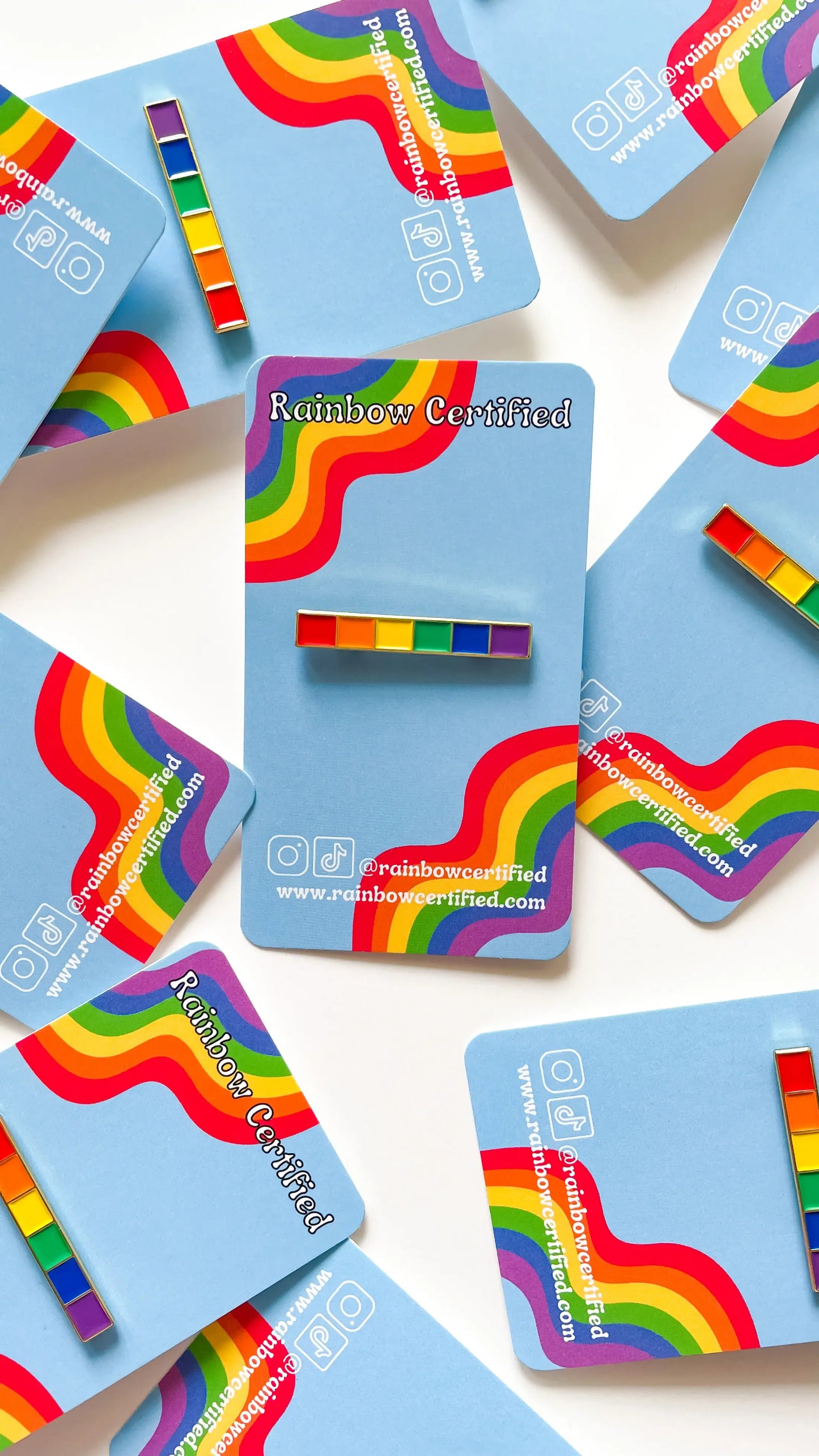 Rainbow Line LGBTQIA+ Enamel Pin