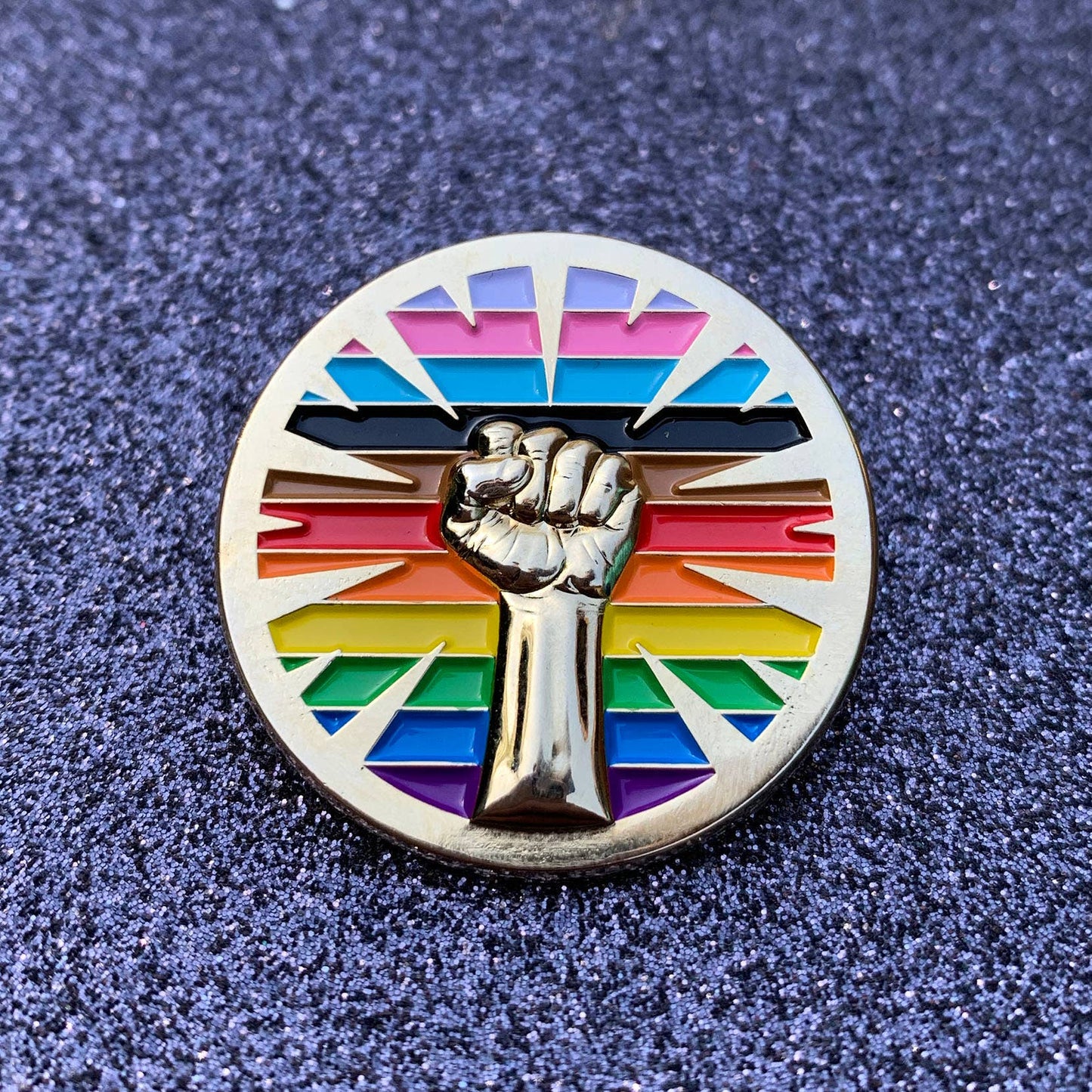 LGBTQIA+ Pride Resist Fist pin