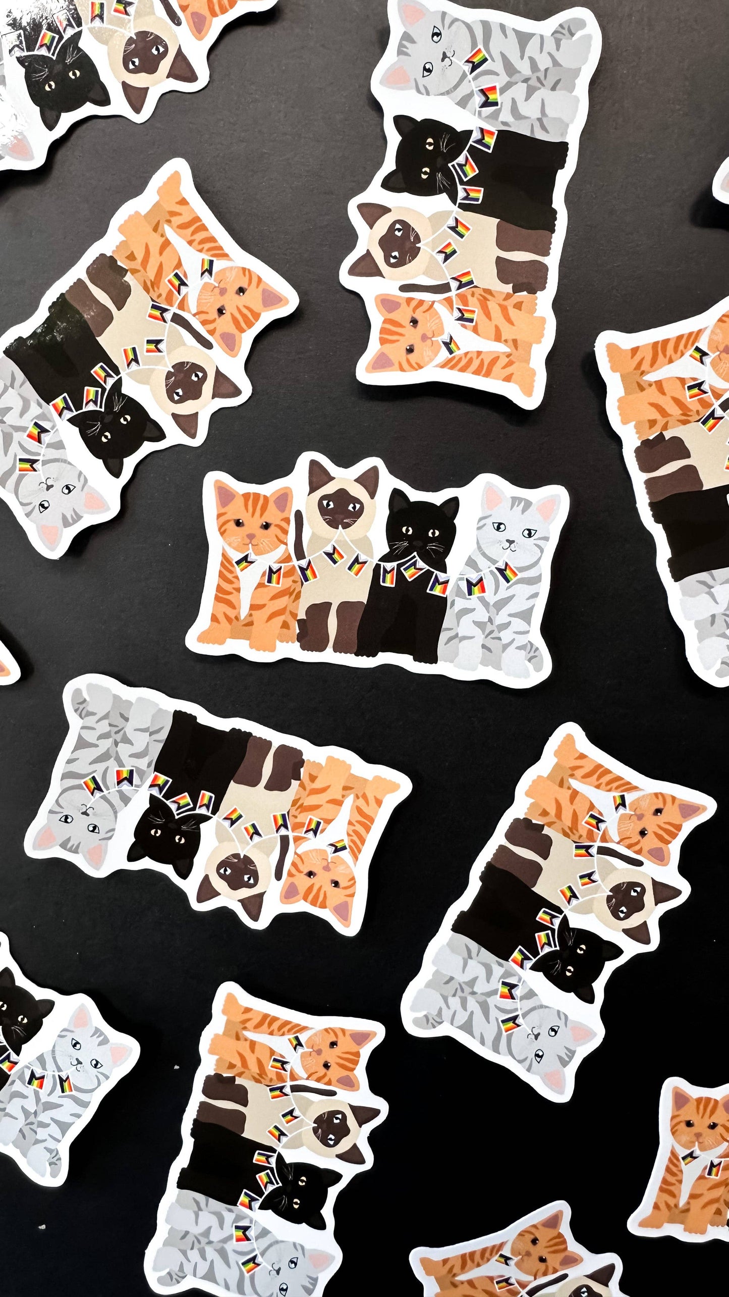 Group of LGBTQ+ Pride Cats Sticker