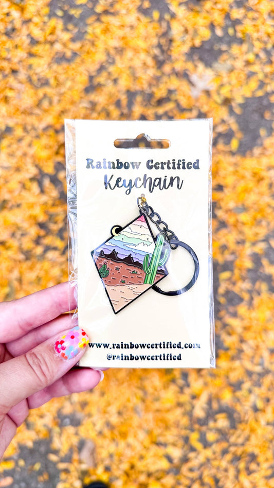 Arizona Rainbow Nights Enamel Keychain