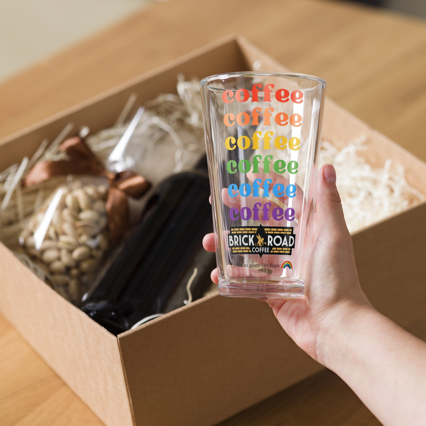 Rainbow Coffee Pint Glass