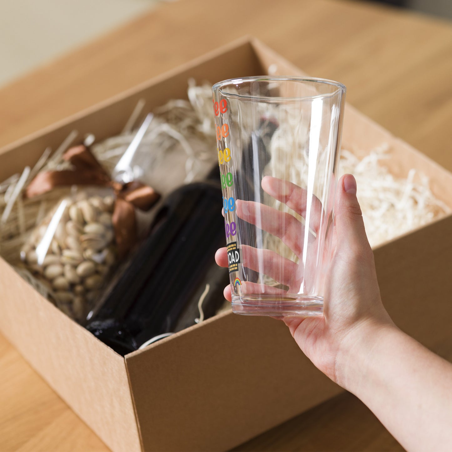 Rainbow Coffee Pint Glass